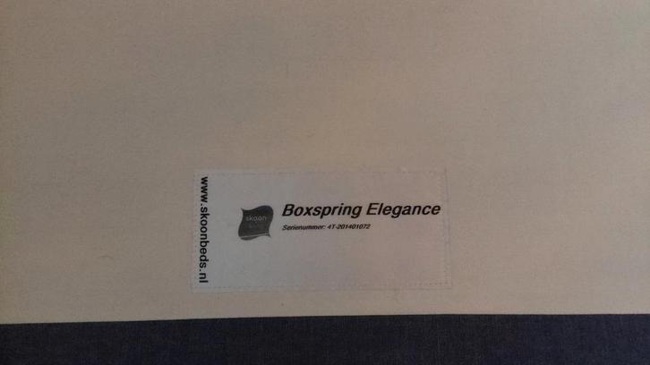 Blauwe Boxspring - Massief Hout - Gebruikt, Huis en Inrichting, Slaapkamer | Boxsprings, Gebruikt, 140 cm, 200 cm, Tweepersoons