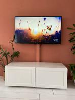 Wit Besta meubel met glasplaat van Ikea, Huis en Inrichting, Kasten | Televisiemeubels, Minder dan 100 cm, 25 tot 50 cm, 100 tot 150 cm
