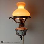 Klassiek wandlampje messing en keramiek, Ophalen of Verzenden