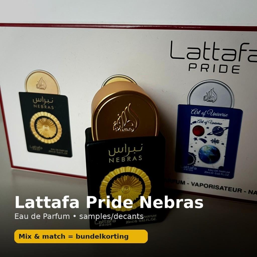Lattafa Nebras (Billie Eilish dupe) sample goedkoop 1-10ml, Sieraden, Tassen en Uiterlijk, Uiterlijk | Parfum, Ophalen of Verzenden