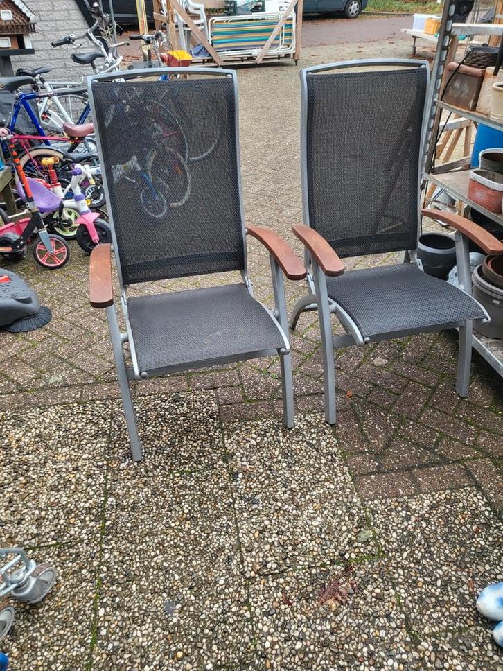 Tuinstoelen (2x) - hartman da vinci Aluminium & Textileen, Tuin en Terras, Tuinstoelen, Zo goed als nieuw, Aluminium, Inklapbaar