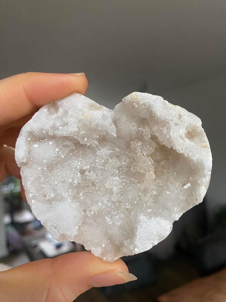 Bergkristal geode hart, Verzamelen, Mineralen en Fossielen, Mineraal, Ophalen of Verzenden