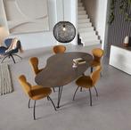 Niervormige tafel in bronskleur, Huis en Inrichting, Tafels | Eettafels, Ophalen, Zo goed als nieuw, Overige vormen, 150 tot 200 cm