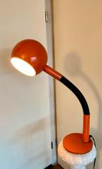XXL oranje vintage metalen bureaulamp eye ball jaren 70, Huis en Inrichting, Lampen | Vloerlampen, Vintage Retro Space Age, Ophalen of Verzenden