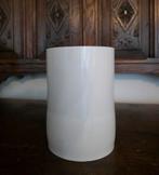 Nieuw wit glimmend cilindrische vaas/plantenpot met 'knik', Wit, Rond, Nieuw, Ophalen of Verzenden