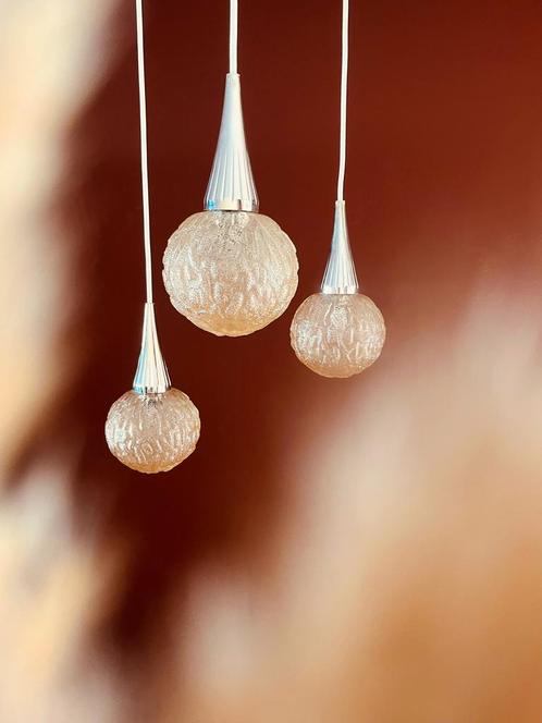 Space Age 70’s Cascade, Huis en Inrichting, Lampen | Hanglampen, Zo goed als nieuw, Minder dan 50 cm, Glas, Ophalen of Verzenden