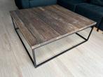 Landelijk salontafel stalen frame:110x110x40, Huis en Inrichting, Tafels | Salontafels, Ophalen, Vierkant, Zo goed als nieuw, Minder dan 50 cm