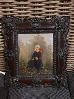 Oude Schilderij met Vrouw in Lijst, Antiek en Kunst, Kunst | Schilderijen | Klassiek, Ophalen of Verzenden