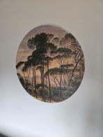 Ronde Muurdecoratie met Boslandschap, Ophalen