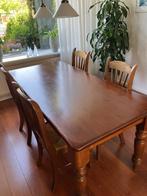 Eettafel met 4 Stoelen  (Eiken/Riet), Ophalen, Gebruikt, Eiken, Minder dan 4 stoelen