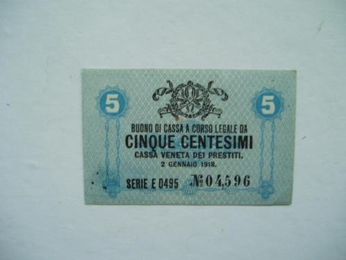 1216. Italië, 5 centesimi 1918 UNC., Postzegels en Munten, Bankbiljetten | Europa | Niet-Eurobiljetten, Los biljet, Italië, Verzenden