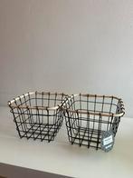 2x metalen mandjes 19x19x14cm, Overige materialen, Mand, Vierkant, Nieuw