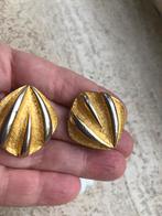 Oorbellen 1990 Zilver en Goud Vergulde Seashelf Vintage, Ophalen of Verzenden, Zo goed als nieuw, Goud, Overige materialen