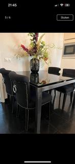 Prachtige glazen tafel met kashmir stoelen. Eric kuster look, Huis en Inrichting, Tafels | Eettafels, Eric Kusters, Ophalen of Verzenden
