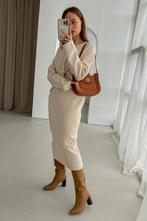 Beige bruine leren hoge laarzen Zara, Ophalen of Verzenden, Nieuw, Bruin, Hoge laarzen