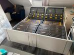 Bedframe met elec lattenbodems 160x200, Ophalen, Verstelbaar, Wit, Tweepersoons