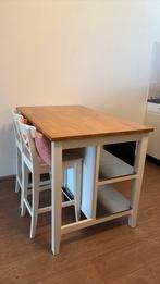 Ikea keuken eiland + 2 bar krukken, Huis en Inrichting, Tafels | Statafels, Ophalen, Zo goed als nieuw