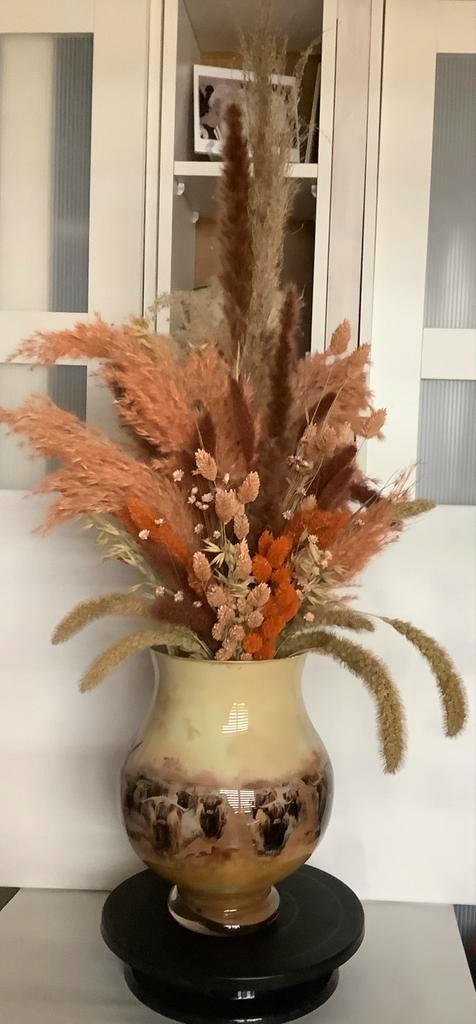 Vaas met Schotse Hooglanders, Huis en Inrichting, Woonaccessoires | Vazen, Nieuw, Overige kleuren, Minder dan 50 cm, Glas, Ophalen of Verzenden
