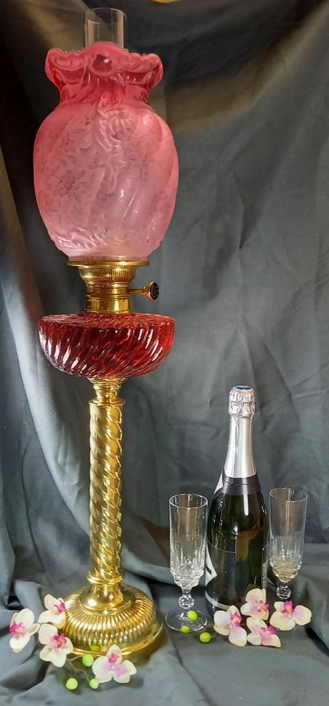 Antieke XXL Napoleon III Franse Baccarat olielamp, Antiek en Kunst, Antiek | Lampen, Verzenden