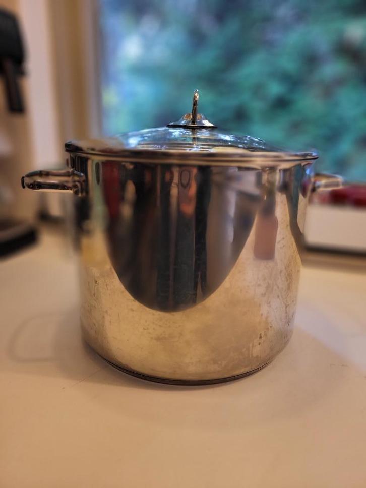 soeppannen (groot), Huis en Inrichting, Keuken | Potten en Pannen, Gebruikt, Kookpan of Snelkookpan, Rvs, Inductieplaat, Keramische plaat