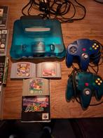 Nintendo 64 ice + 9 spellen en 2 controllers., 2 spelers, Ophalen of Verzenden, Vanaf 3 jaar