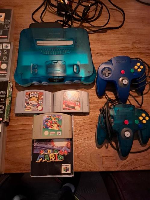 Nintendo 64 ice + 9 spellen en 2 controllers., Spelcomputers en Games, Games | Nintendo 64, 2 spelers, Vanaf 3 jaar, Ophalen of Verzenden