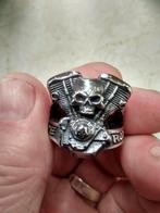 Harley Davidson Shovelhead blok RVS ring maat 10 en 11, Sieraden, Tassen en Uiterlijk, Ringen, 20 of groter, Nieuw, Dame of Heer