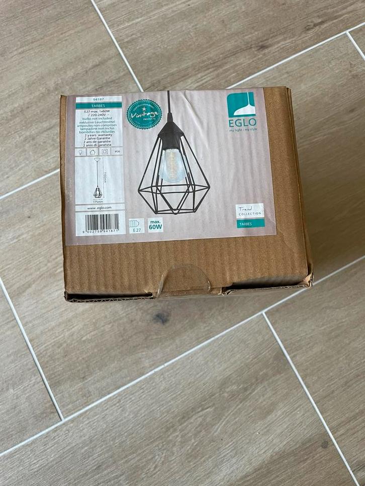 Eglo tarbes draad hanglamp zwart, Huis en Inrichting, Lampen | Hanglampen, Nieuw, 75 cm of meer, Metaal, Ophalen