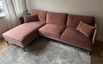 Super mooie oudroze velvet bank, Ophalen, Zo goed als nieuw