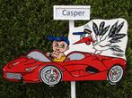 Geboorteborden Geboortebord baby in rode sportauto., Kinderen en Baby's, Kraamcadeaus en Geboorteborden, Ophalen, Nieuw, Geboortebord