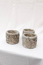 Betonnen Bloempotten Set van 3, Tuin en Terras, Bloempotten, Rond, Binnen, Ophalen of Verzenden, Zo goed als nieuw