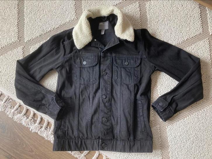 Zwart spijkerjack, afneembare bontkraag, S, Kleding | Heren, Jassen | Zomer, Nieuw, Maat 46 (S) of kleiner, Zwart, Ophalen of Verzenden