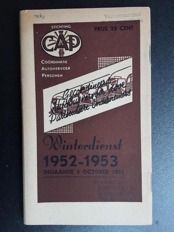 STICHTING G.AP. SCHOONHOVEN,WINTER 1952-1953, 5 OCTOBER 1952 beschikbaar voor biedingen