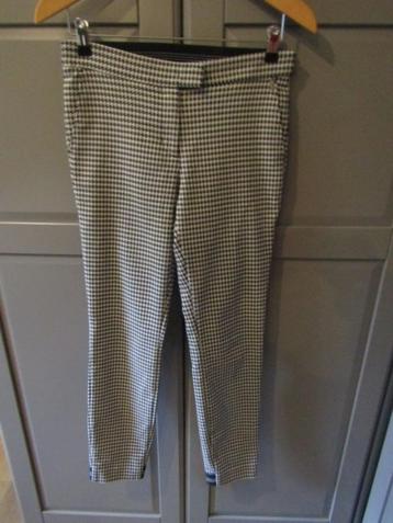 G498 ANNA 38 nieuw broek chino donkerblauw wit pied de poule beschikbaar voor biedingen