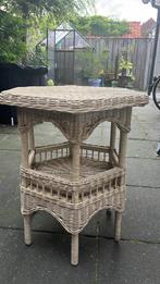 Bijzettafel riet, Huis en Inrichting, Gebruikt, 50 tot 100 cm, Rond, Ophalen of Verzenden