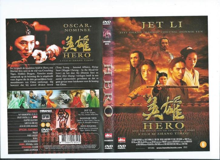 hero jet li, Cd's en Dvd's, Dvd's | Actie, Gebruikt, Actie, Vanaf 6 jaar, Ophalen of Verzenden
