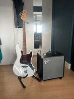 SX Jazz Bass BD1WT Wit - Fender Rumble 25 watt, Muziek en Instrumenten, Snaarinstrumenten | Gitaren | Bas, Ophalen, Zo goed als nieuw