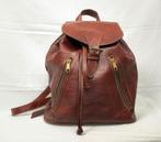 Leren rugtas, bruin, Overige merken, Gebruikt, Verzenden, 25 tot 40 cm