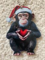 Aap chimpansee kerstmuts kerstboomhanger tashanger Nieuw, Diversen, Kerst, Ophalen of Verzenden, Nieuw