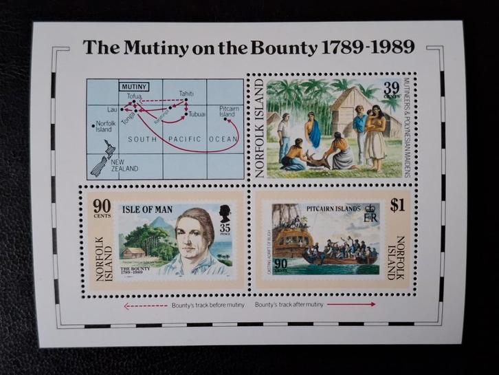 Norfolk Eiland 1989 Mutiny on the Bounty, Postzegels en Munten, Postzegels | Oceanië, Postfris, Ophalen of Verzenden