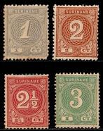 Suriname nr. 16-19 Cijfer 1890-1893 ongebruikt, Postzegels en Munten, Ophalen of Verzenden, Gestempeld