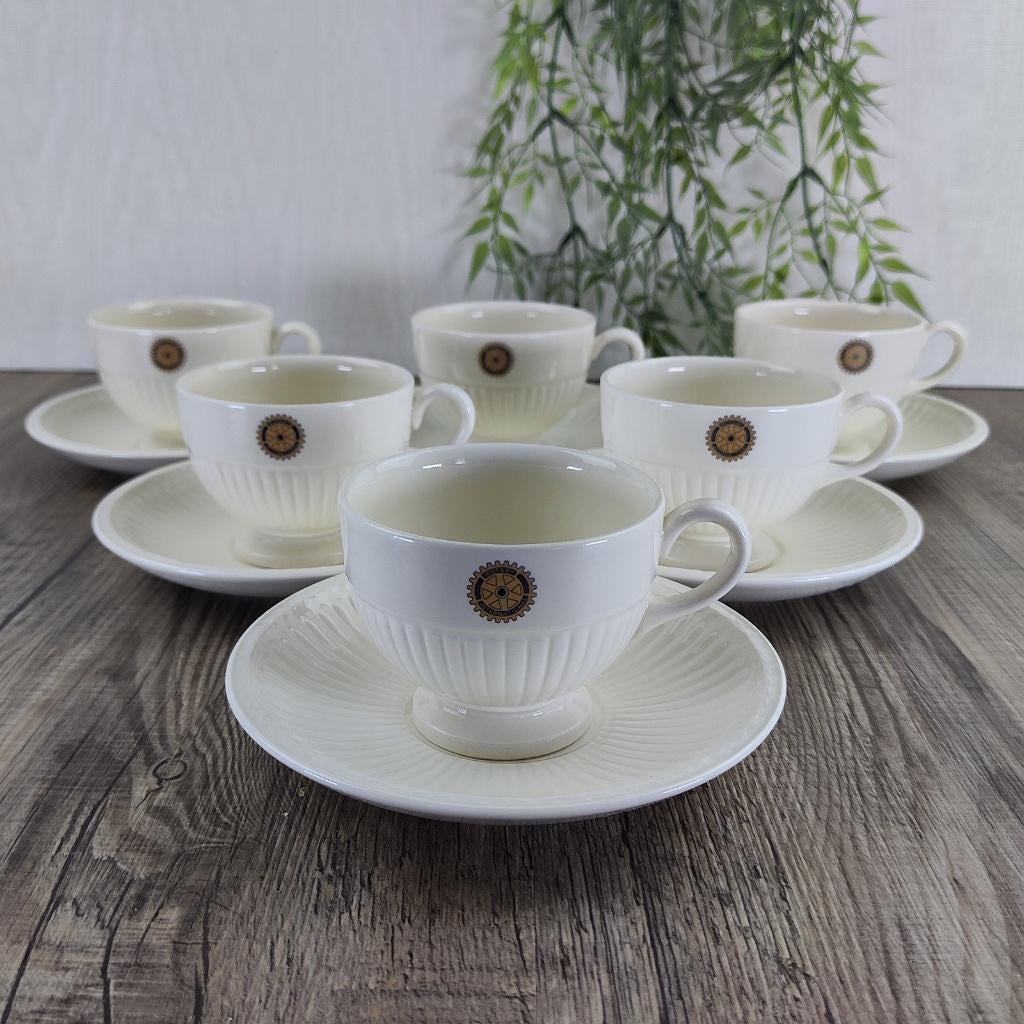 Wedgwood Edme 6x Theekop & Schotel Rotary LE 200 sets, Ophalen of Verzenden