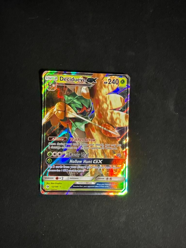 Decidueye GX Pokémon Kaart - Full Art Holo, Ophalen of Verzenden, Zo goed als nieuw, Losse kaart, Foil