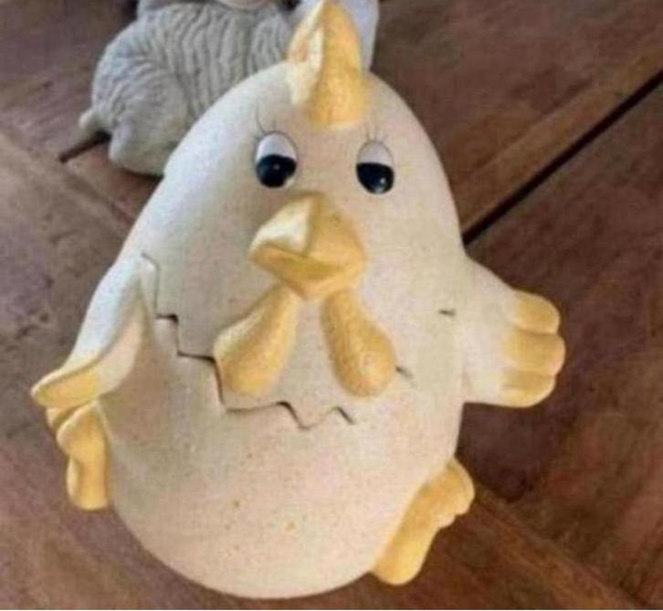 Paas spul ?:  Kip / Paashaas / Vintage kartonnen 1/2 Eieren, Diversen, Pasen, Zo goed als nieuw, Ophalen of Verzenden