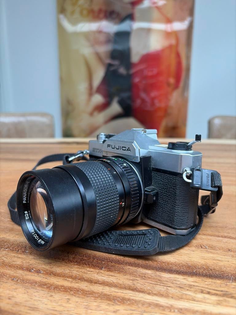 Fujica STX-1N met Panagor PMC Auto 135mm f/2.8 lens, Audio, Tv en Foto, Fotocamera's Analoog, Ophalen of Verzenden, Gebruikt, Spiegelreflex