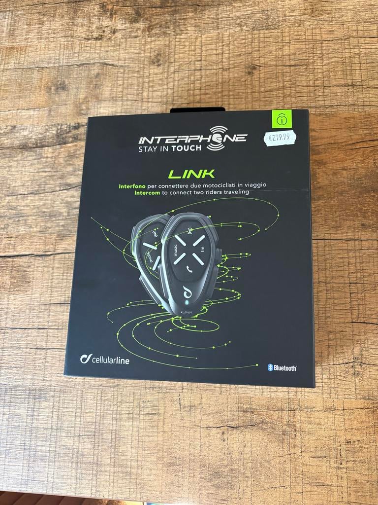 Interphone Link Bluetooth Communicatie Set voor Motorrijders, Ophalen of Verzenden, Zo goed als nieuw
