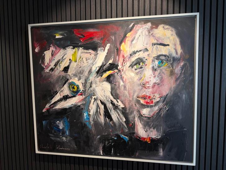 Uniek schilderij van Charlotte Molenkamp - Expressief portre, Antiek en Kunst, Kunst | Schilderijen | Modern, Ophalen