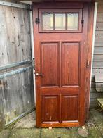 Unieke antieke deur met valraam en kathedraalglas, Ophalen, Gebruikt, 80 tot 100 cm, Binnendeur