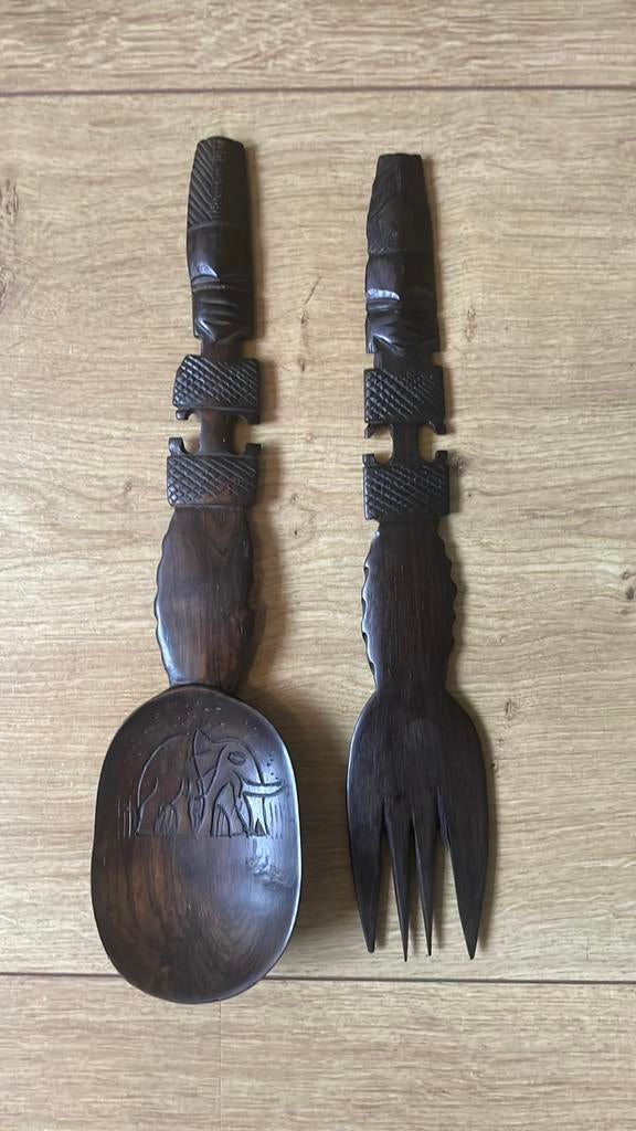 Prachtig bewerkt houten slabestek Afrika olifant, Ophalen of Verzenden