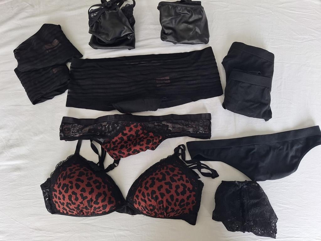 Zeeman 80B panterprint bh set Hunkemöller M, Kleding | Dames, Ondergoed en Lingerie, String, Zwart, Verzenden